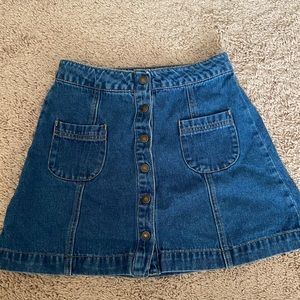 Button Down Denim Skirt